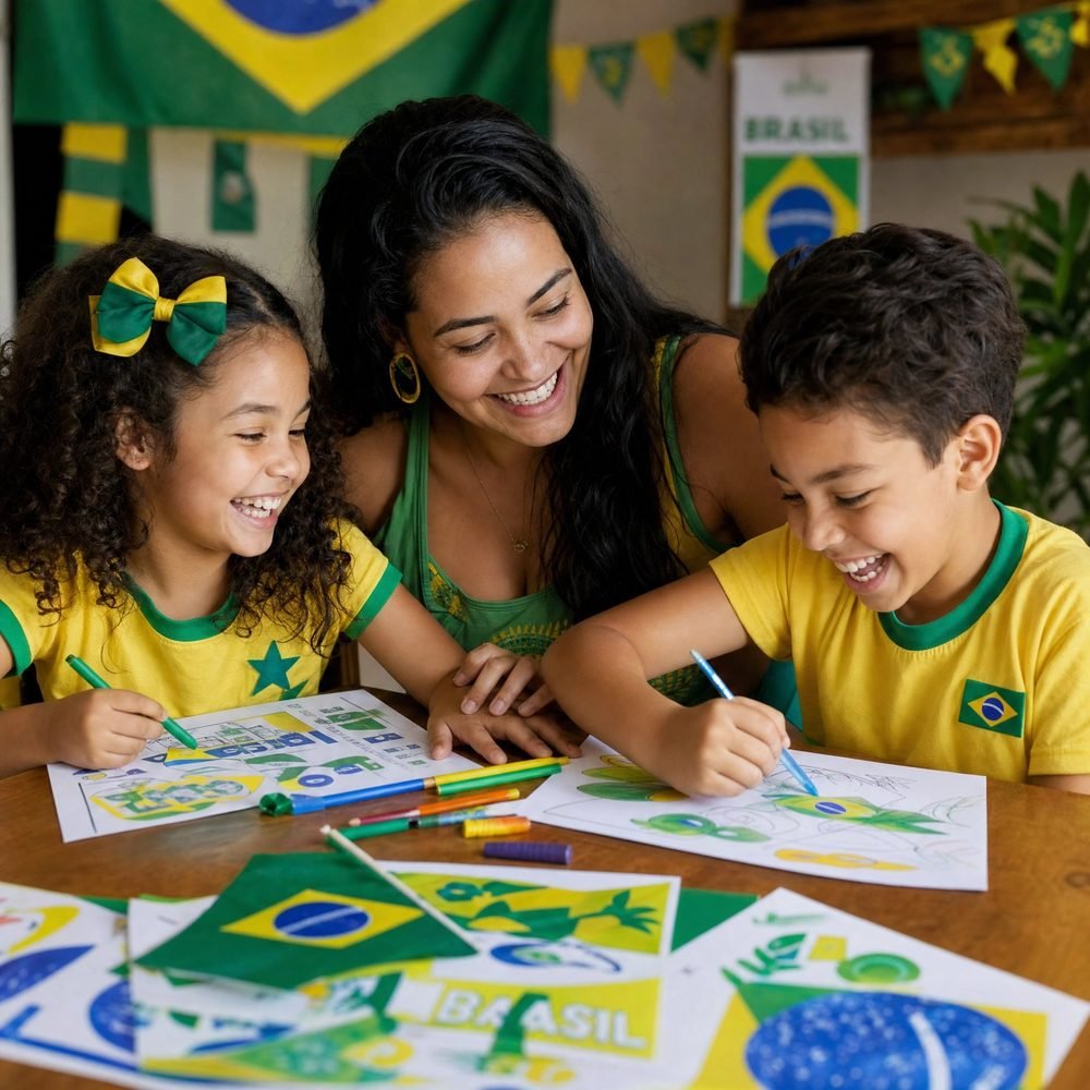 Família curtindo as atividades da Copa juntos