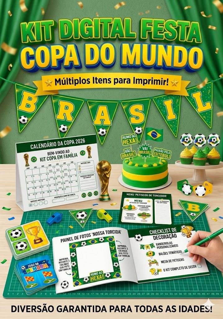 Kit Digital Festa Copa do Mundo — todos os itens inclusos